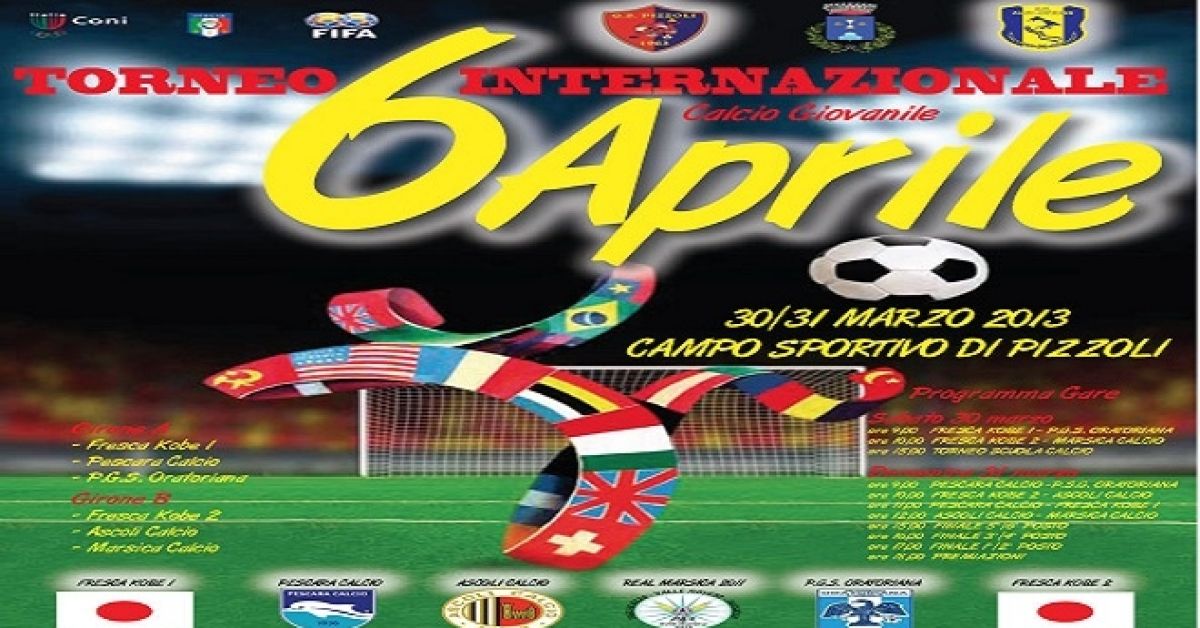 Calcio Giovanile. Torneo Internazionale a Pizzoli (Aq) 30-31 marzo
