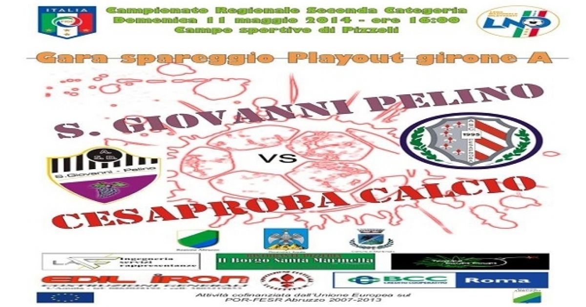 Seconda Categoria A. San Giovanni Pelino - Cesaproba un derby che vale la salvezza