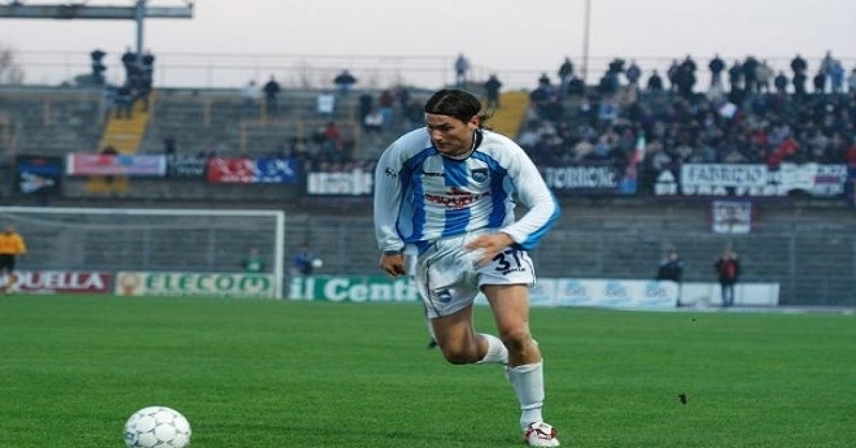 Stefano Bellè in azione con la maglia del Pescara