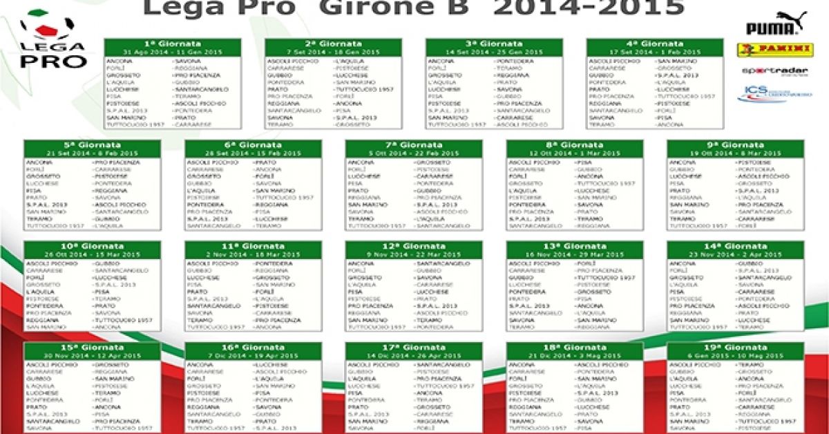 Lega Pro. Il calendario completo del girone B