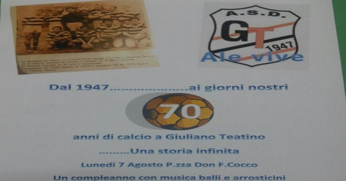 1947-2017: buon compleanno Giuliano Teatino! 70 anni di calcio e passione
