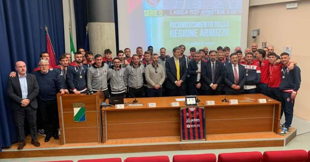 L'Aquila calcio premiata dalla Regione Abruzzo