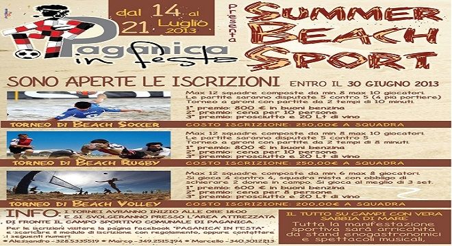 SUMMER BEACH SPORT a Paganica dal 14 al 21 luglio