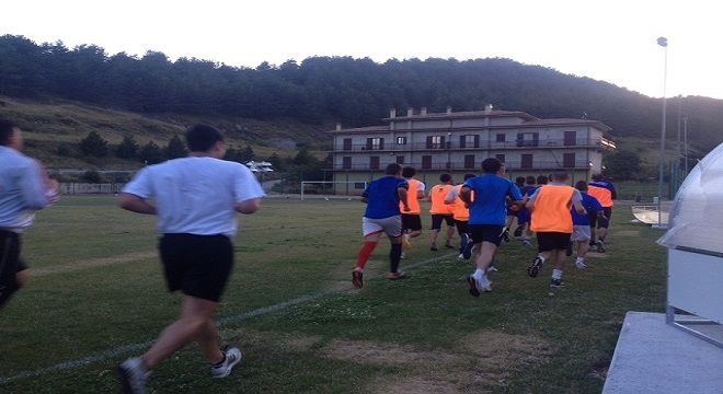 Il Real Ofena Capestrano in allenamento a Castel del Monte
