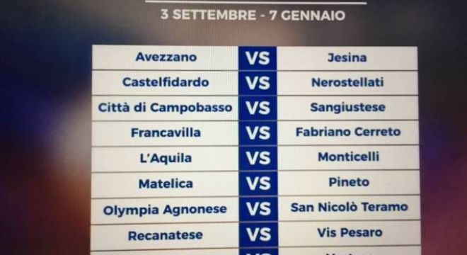 Serie D, girone F, ecco le giornate. L'Aquila- Monticelli sarà la prima