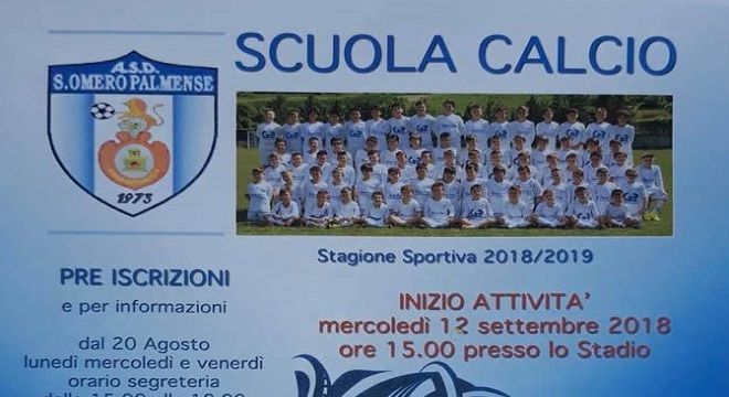 Scuola Calcio Sant'Omero Palmense: aperte le iscrizioni. Si parte il 12 settembre