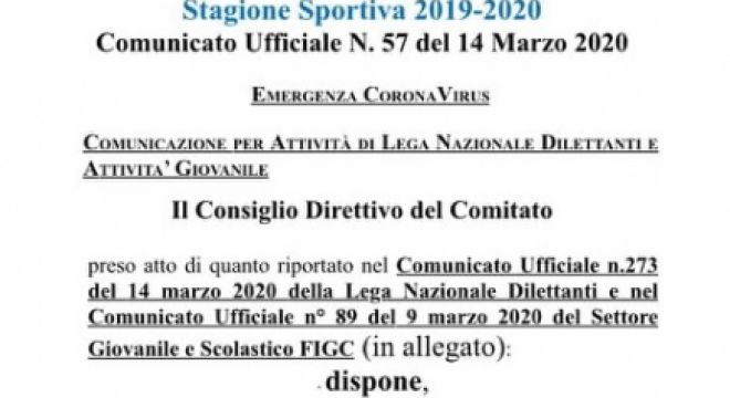 Comunicato Ufficiale apocrifo. La smentita del Comitato Regionale Abruzzo
