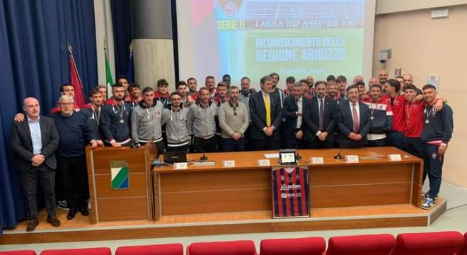 L'Aquila calcio premiata dalla Regione Abruzzo